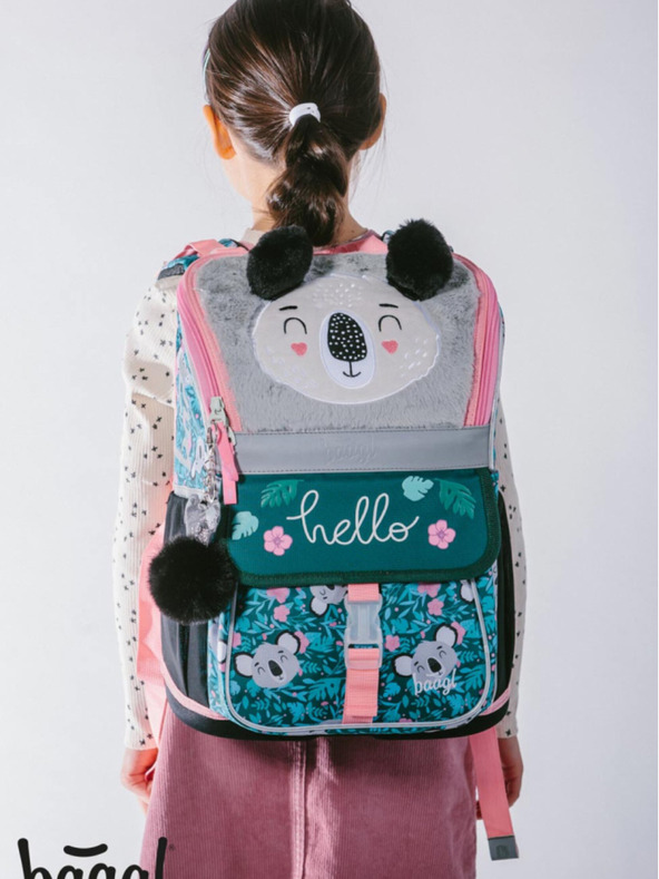 BAAGL  Zelený školský set Zippy - aktovka, peračník, sáčok Baagl Baby Koala