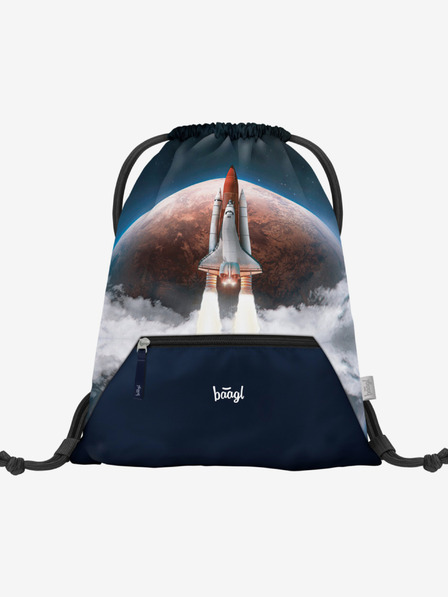 BAAGL  Modrá taška s vreckom Baagl Space Shuttle