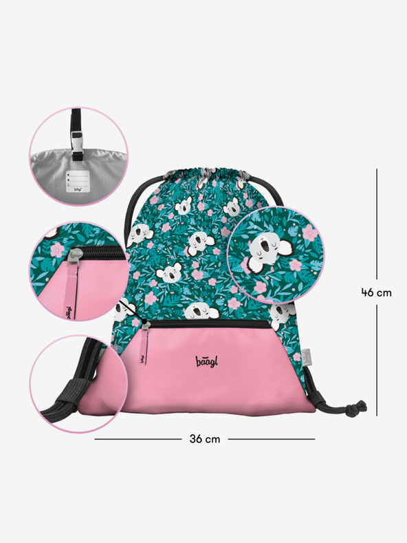 BAAGL  Zelená taška s vreckom Baagl Baby Koala