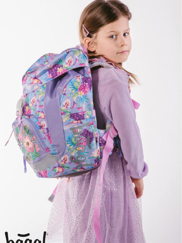BAAGL  Fialový školský batoh Airy Baagl Kolibrík