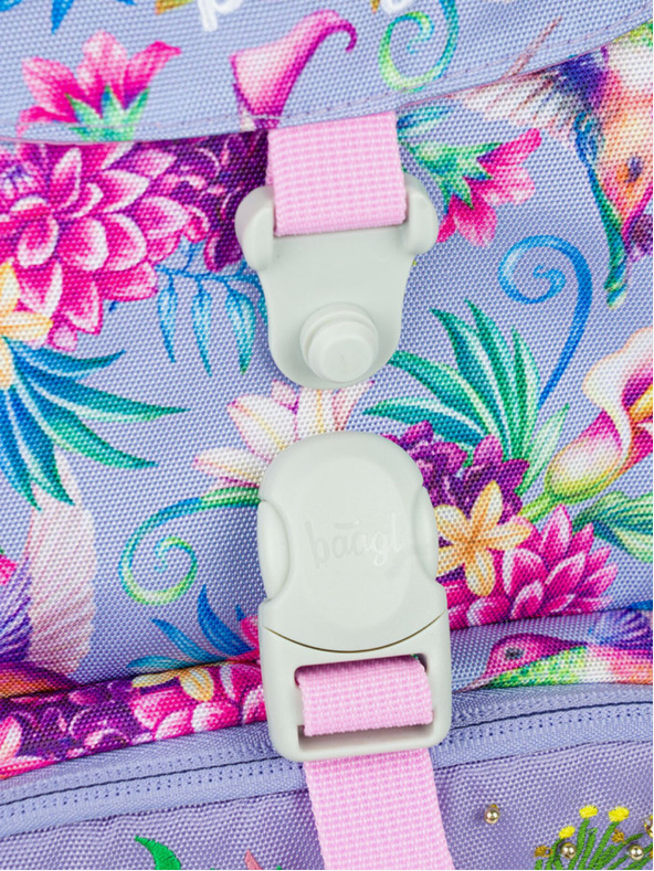 BAAGL  Fialový školský batoh Airy Baagl Kolibrík