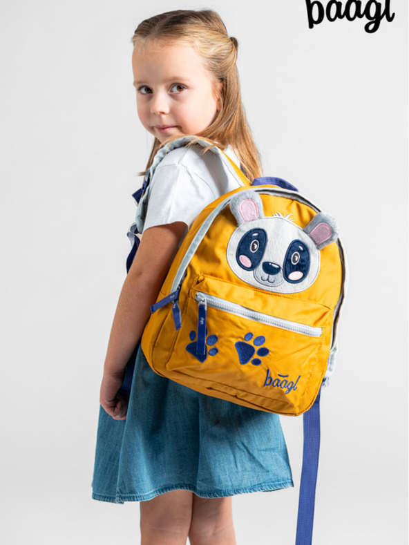 BAAGL  Žltý predškolský batoh Baagl Raccoon