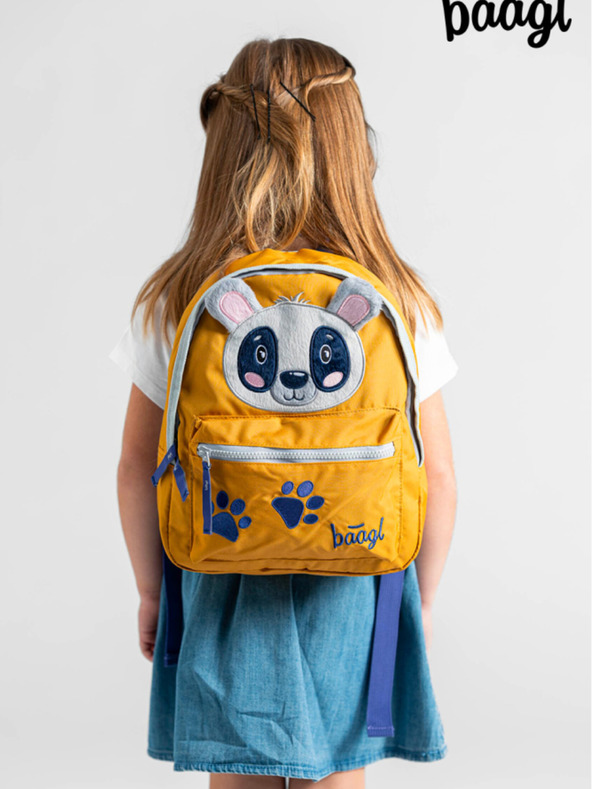BAAGL  Žltý predškolský batoh Baagl Raccoon