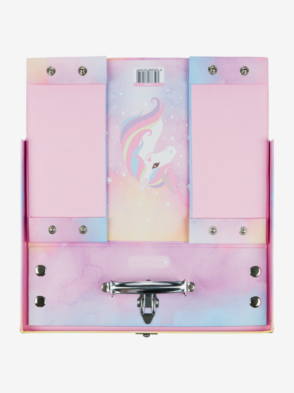 BAAGL  Ružový skladací školský kufrík s príslušenstvom Baagl Dúhový jednorožec