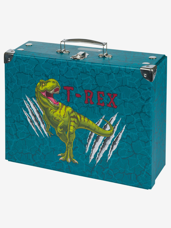 BAAGL  Zelený skladací školský kufrík s kovaním Baagl T-Rex