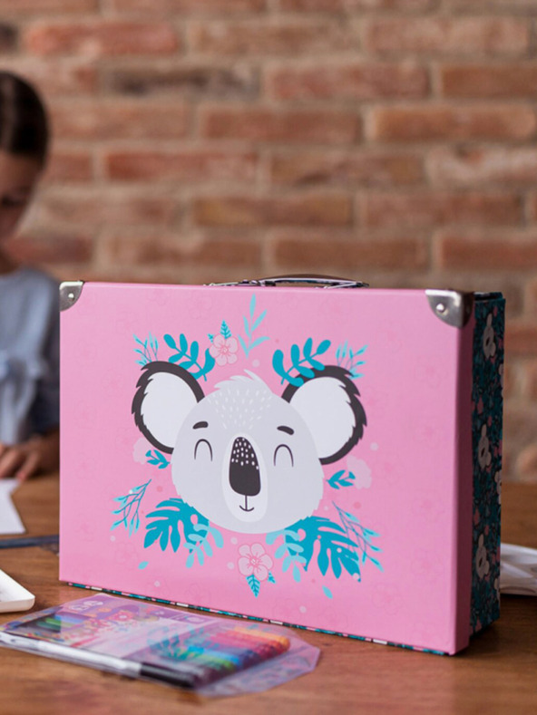 BAAGL  Ružový skladací školský kufrík s kovaním Baagl Baby Koala
