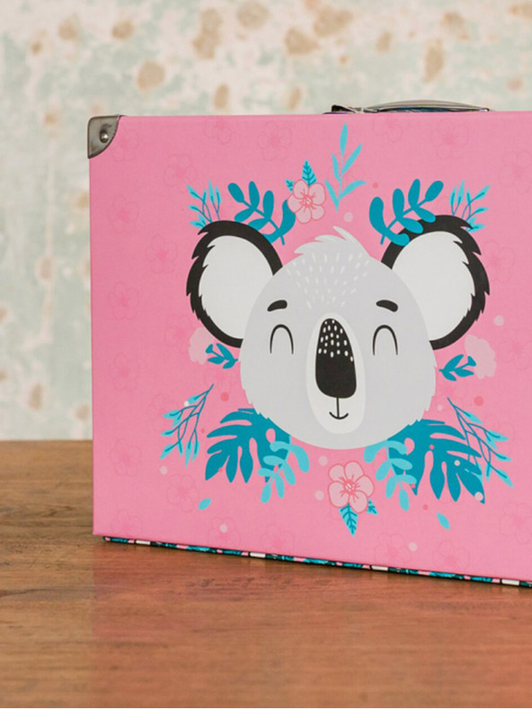 BAAGL  Ružový skladací školský kufrík s kovaním Baagl Baby Koala