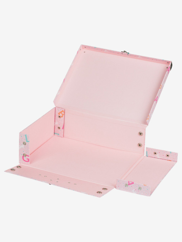 BAAGL  Ružový skladací školský kufrík s kovaním Baagl Logo