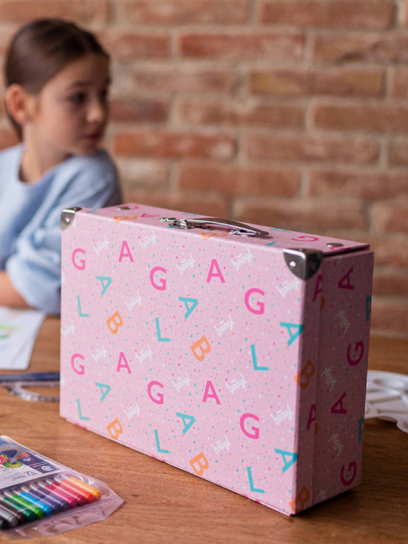 BAAGL  Ružový skladací školský kufrík s kovaním Baagl Logo