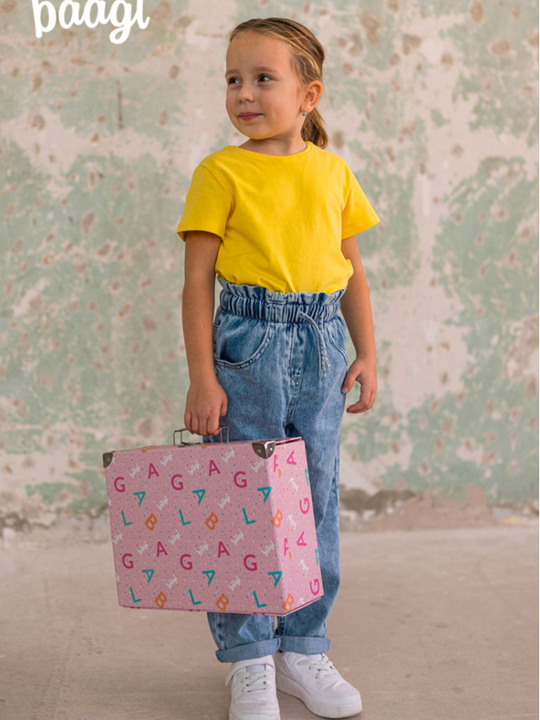 BAAGL  Ružový skladací školský kufrík s kovaním Baagl Logo