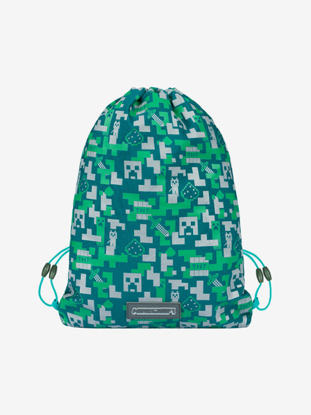 BAAGL  Zelená taška Baagl Minecraft Silver Creeper