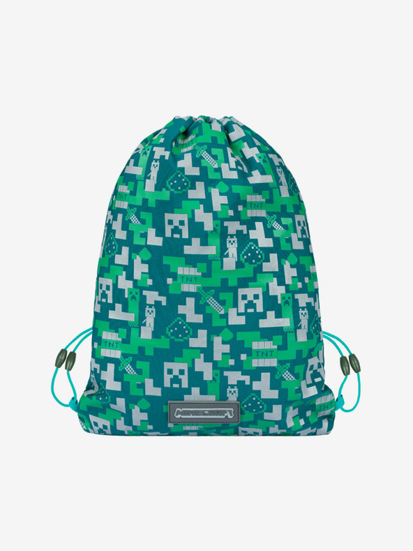 BAAGL  Zelená taška Baagl Minecraft Silver Creeper