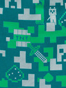 BAAGL  Zelená taška Baagl Minecraft Silver Creeper