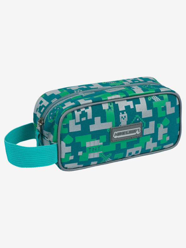 BAAGL  Zelený školský set - penál, taška Baagl Minecraft 2 Silver Creeper