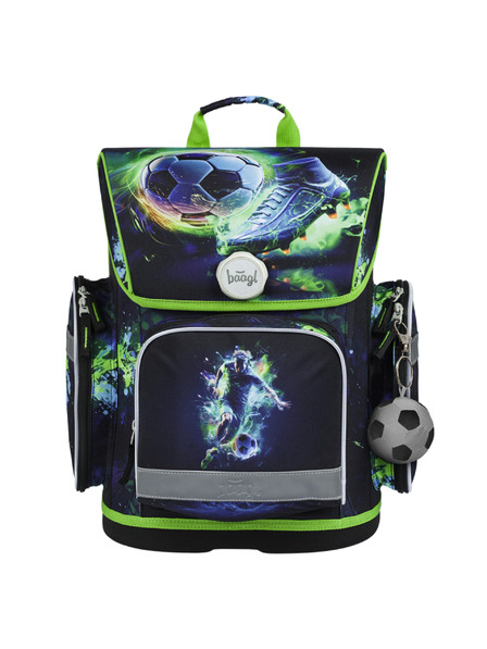 BAAGL  Zelená školská taška Ergo Baagl Futbalista