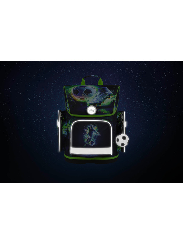 BAAGL  Zelená školská taška Ergo Baagl Futbalista