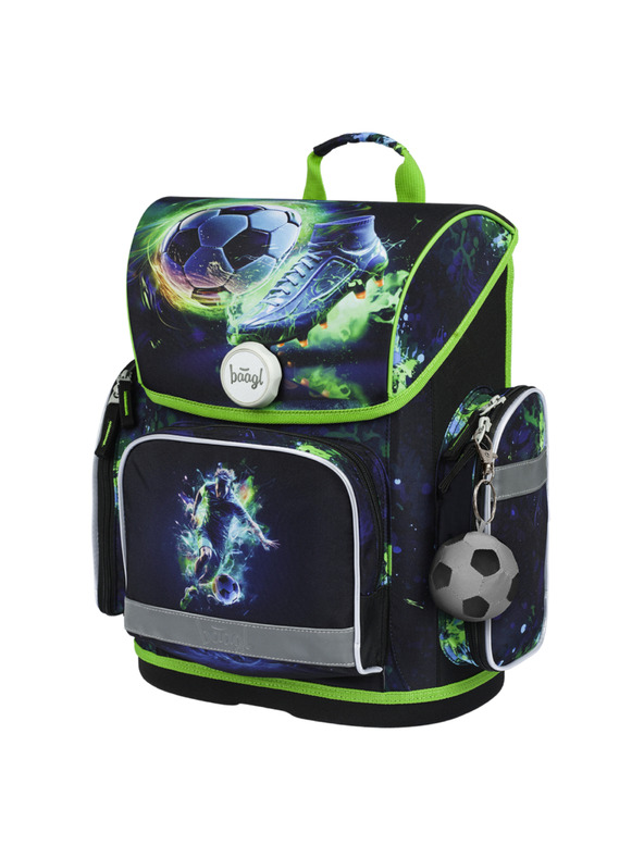 BAAGL  Zelená školská taška Ergo Baagl Futbalista