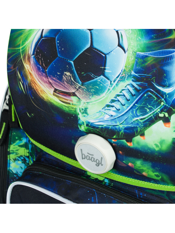 BAAGL  Zelená školská taška Ergo Baagl Futbalista