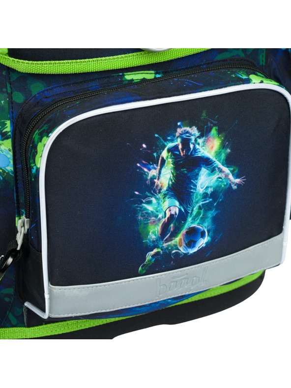 BAAGL  Zelená školská taška Ergo Baagl Futbalista