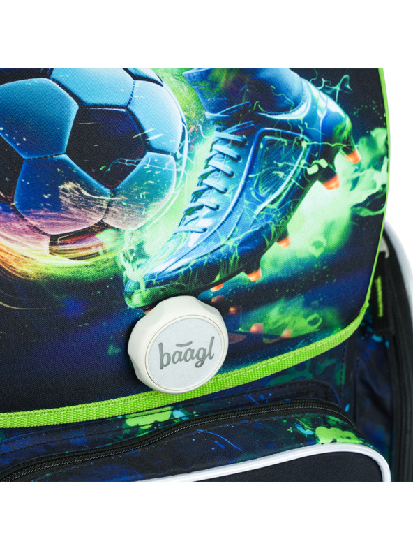 BAAGL  Zelená školská taška Ergo Baagl Futbalista