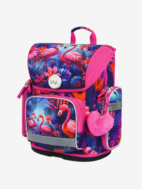 BAAGL  Ružová školská taška Ergo Baagl Plameniaci