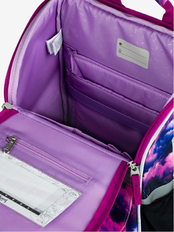 BAAGL  Fialová školská taška Zippy Baagl Kráľovstvo jednorožcov