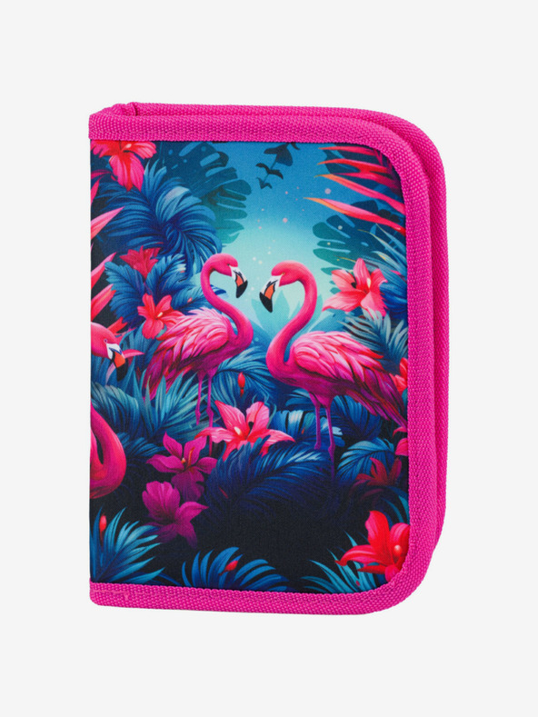 BAAGL  Ružová školská súprava Ergo - aktovka, púzdro, taška Baagl Flamingos