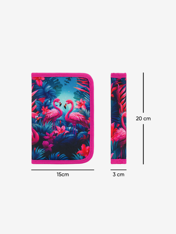 BAAGL  Ružová školská súprava Ergo - aktovka, púzdro, taška Baagl Flamingos