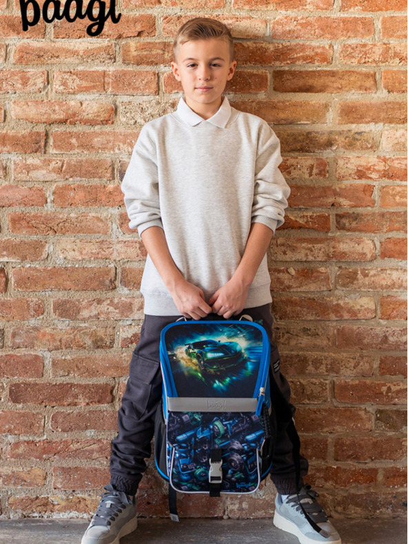 BAAGL  Čierny školský set Zippy - aktovka, peračník, taška Baagl Závodné auto