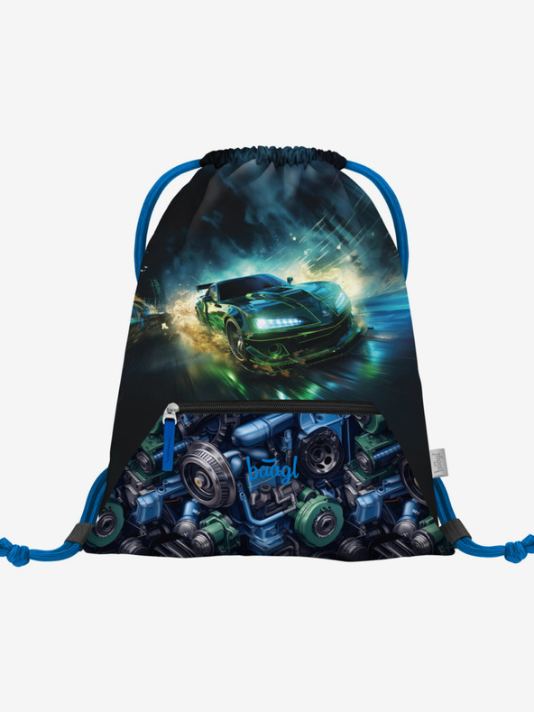 BAAGL  Čierny školský set Zippy - aktovka, peračník, taška Baagl Závodné auto