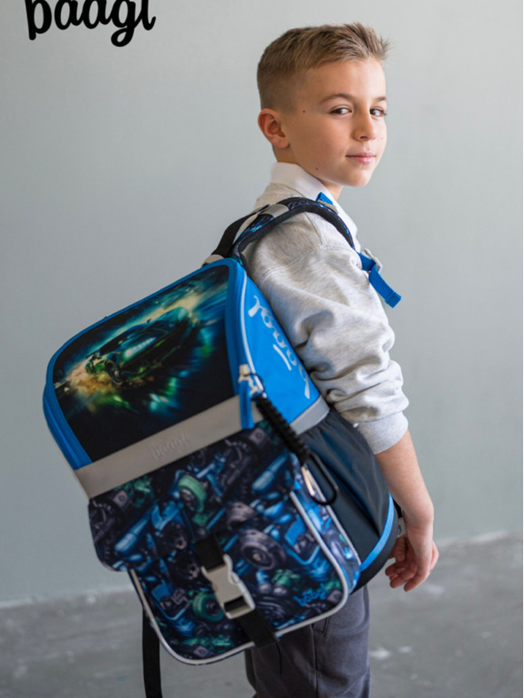 BAAGL  Čierny školský set Zippy - aktovka, peračník, taška Baagl Závodné auto