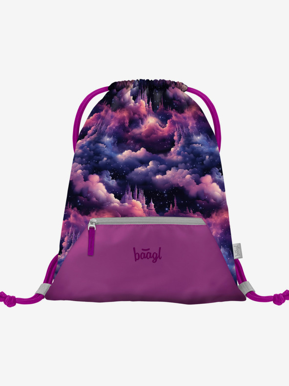 BAAGL  Fialový školský set Zippy - aktovka, peračník, sáčok Baagl Jednorožec Kráľovstvo