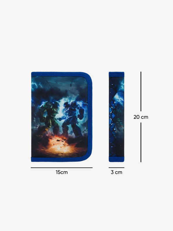 BAAGL  Modrý školský peračník jednoposchodový Baagl Roboti