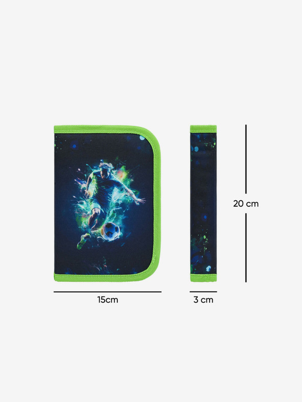 BAAGL  Zelený školský peračník jednoposchodový Baagl Futbalista