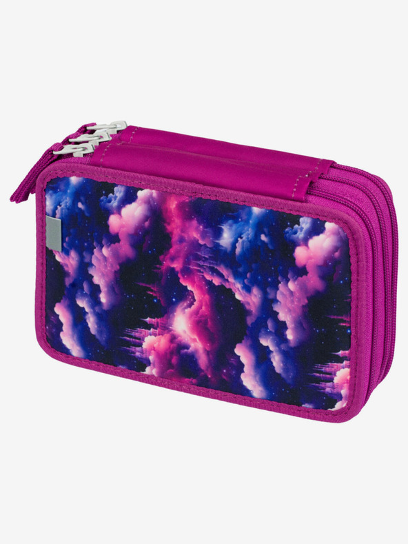 BAAGL  Fialový školský peračník Baagl Kráľovstvo jednorožcov tri poschodia