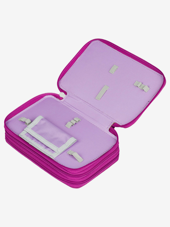 BAAGL  Fialový školský peračník Baagl Kráľovstvo jednorožcov tri poschodia