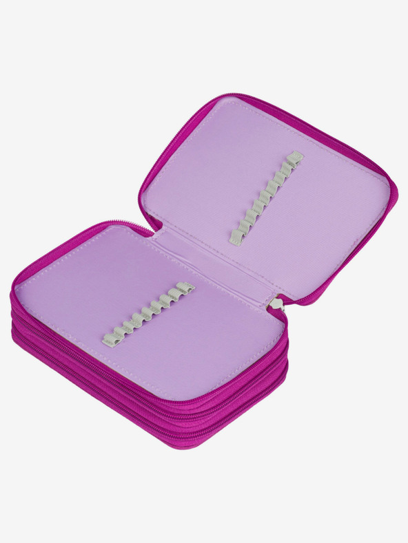 BAAGL  Fialový školský peračník Baagl Kráľovstvo jednorožcov tri poschodia