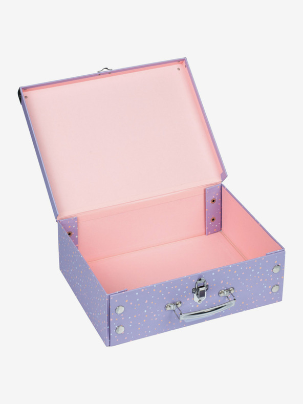 BAAGL  Fialový skladací školský kufrík s kovaním Baagl Domáce zvieratá