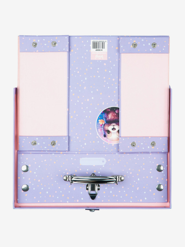 BAAGL  Fialový skladací školský kufrík s kovaním Baagl Domáce zvieratá