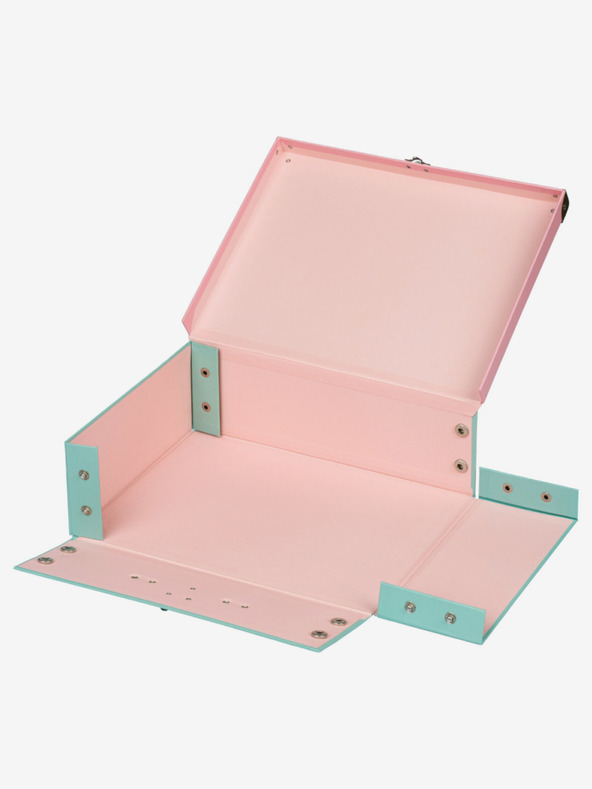 BAAGL  Ružový skladací školský kufor s kovaním Baagl Rainbow