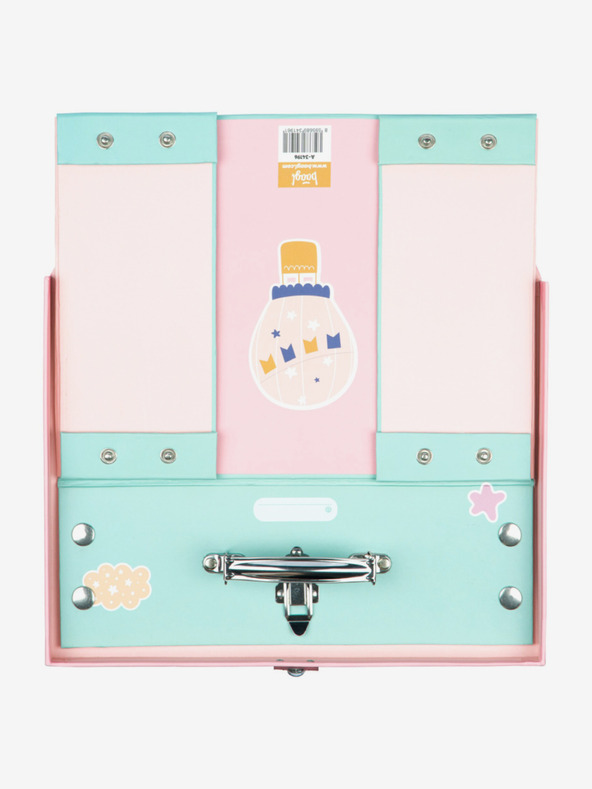 BAAGL  Ružový skladací školský kufor s kovaním Baagl Rainbow