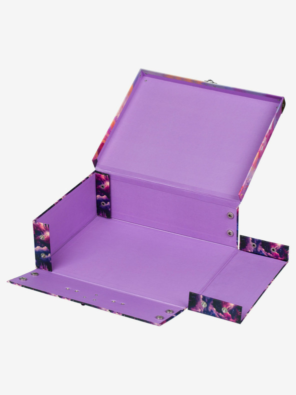 BAAGL  Fialový skladací školský kufor s príslušenstvom Baagl Kráľovstvo jednorožcov