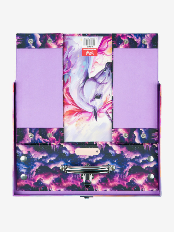 BAAGL  Fialový skladací školský kufor s príslušenstvom Baagl Kráľovstvo jednorožcov