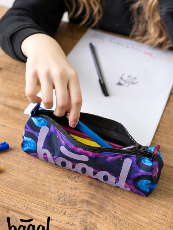 BAAGL  Fialové študentské puzdro Baagl Marble