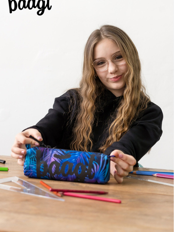 BAAGL  Modré študentské púzdro Baagl Palm