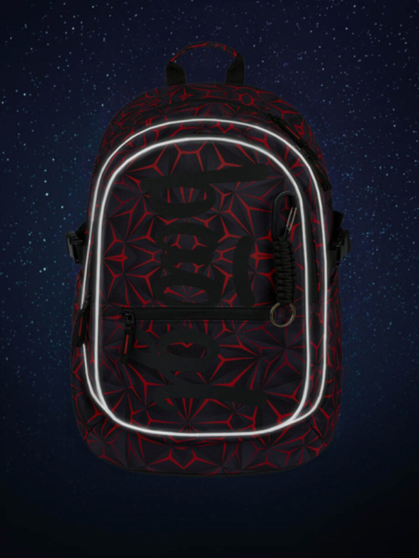 BAAGL  Čierny školský batoh Baagl Core Red Polygon