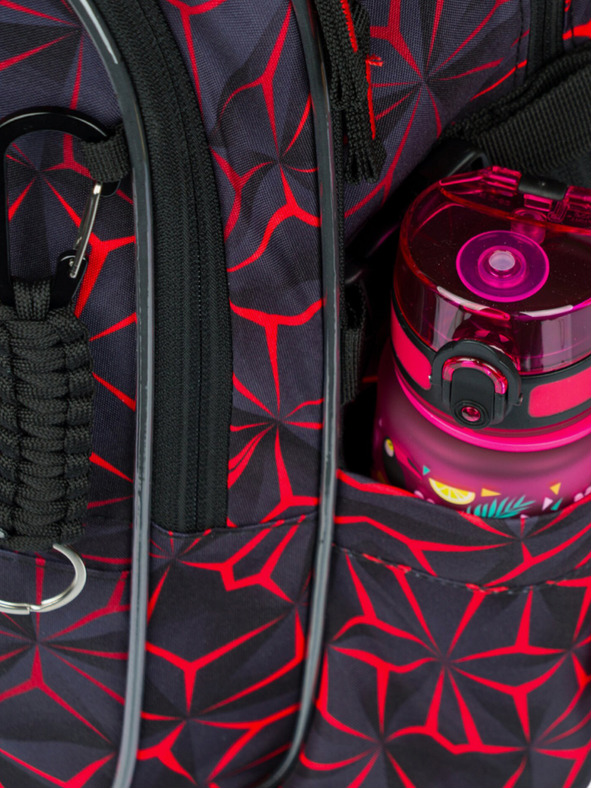 BAAGL  Čierny školský batoh Baagl Core Red Polygon