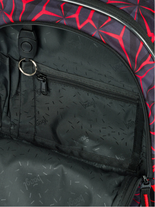 BAAGL  Čierny školský batoh Baagl Core Red Polygon