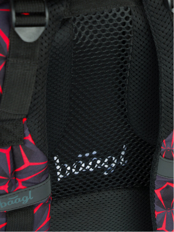 BAAGL  Čierny školský batoh Baagl Core Red Polygon