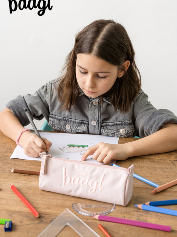 BAAGL  Krémový študentský púzdro Baagl Creamy